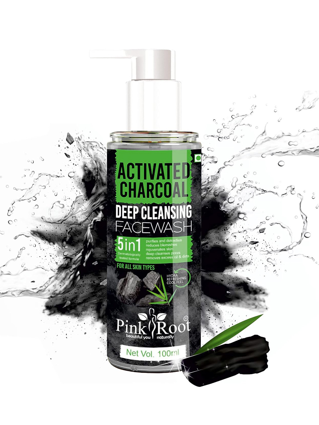 Pink Root Activated Charcoal Deep Cleansing Face Wash - 100ml