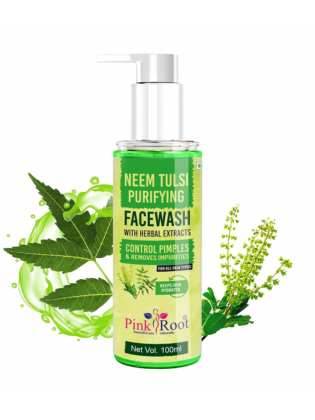 Pink Root Neem Tulsi Skin Purifying Face Wash With Vitamin E - 100ml
