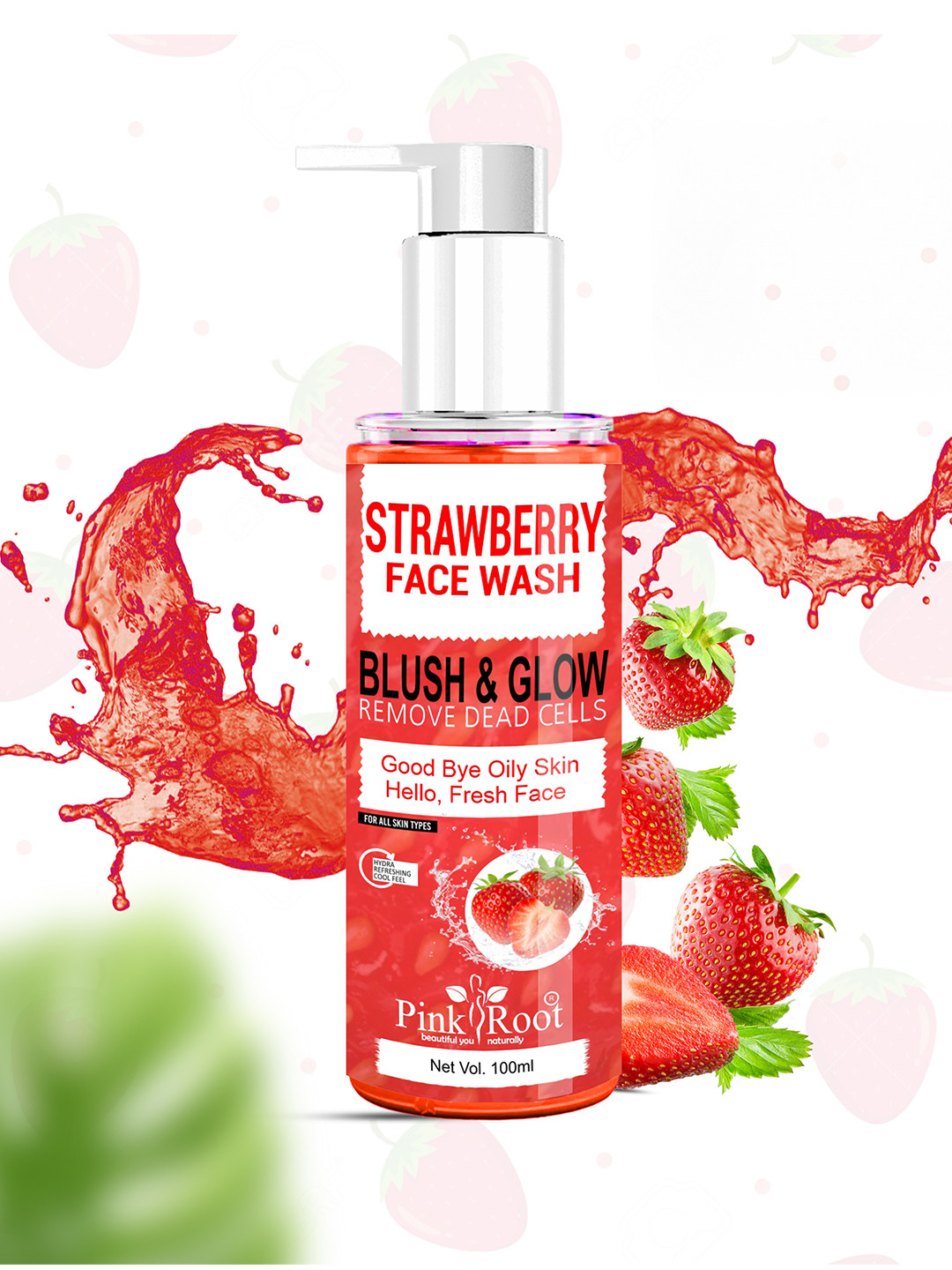 Pink Root Strawberry Face Wash With Vitamin E - 100ml