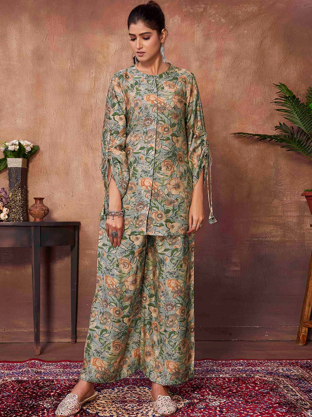 CHANSI Printed Top With Palazzos