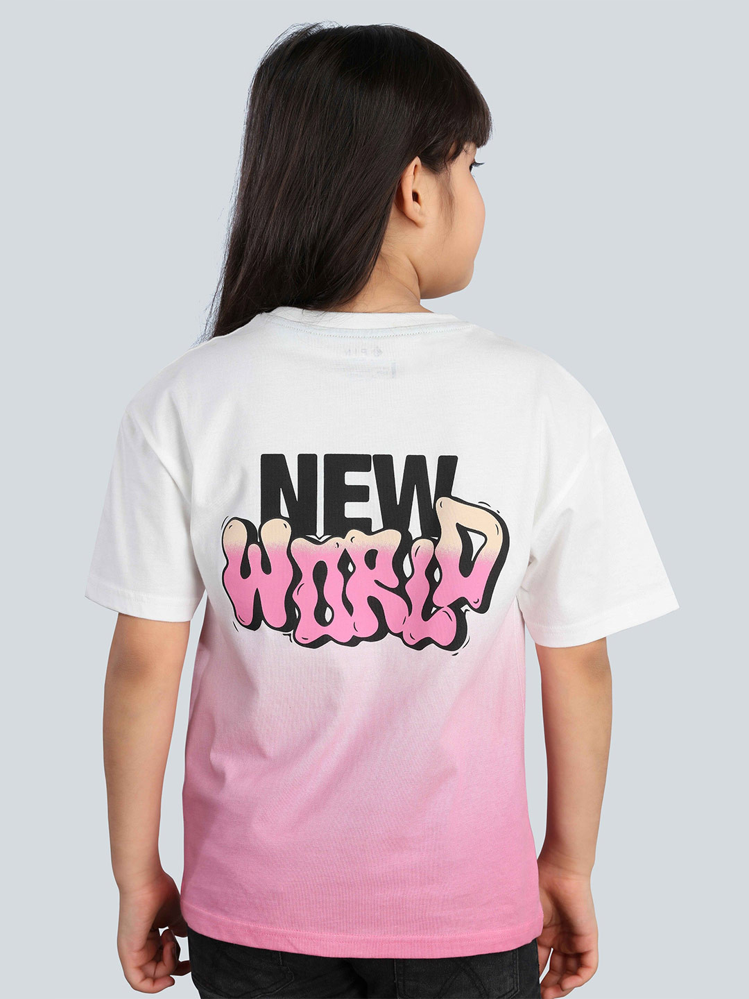 3PIN Girls Printed Drop-Shoulder Sleeves T-shirt