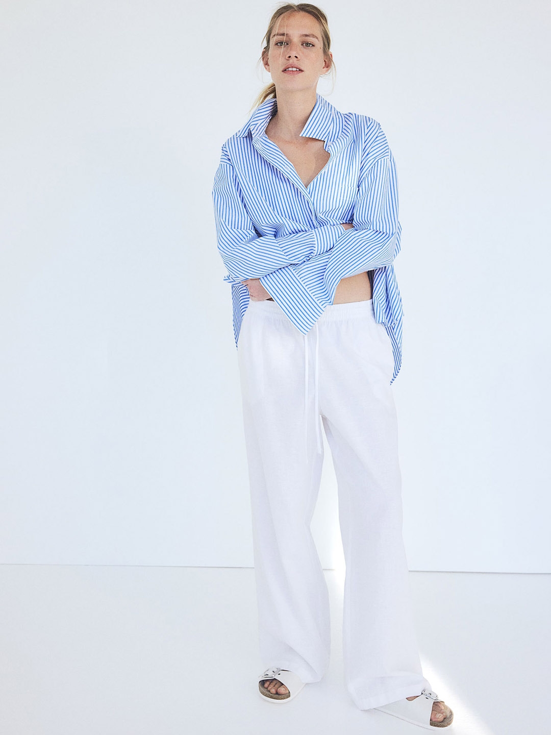 H&M Women Linen Blend Trousers - Trousers for Women 28991934 | Myntra