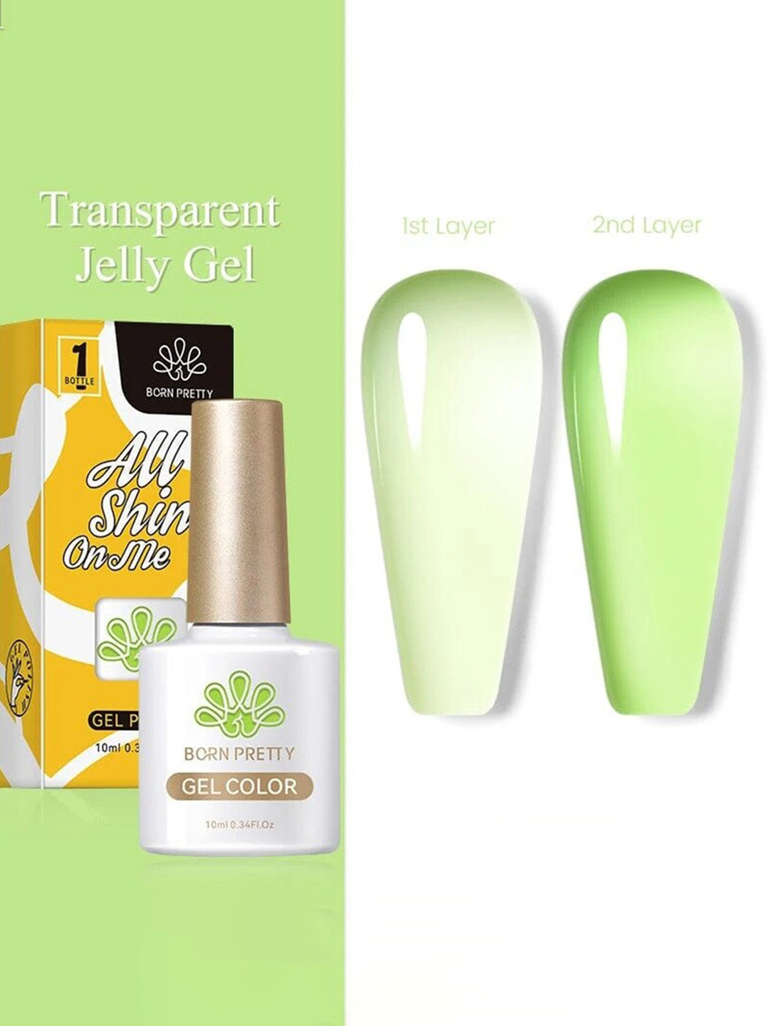 BORN PRETTY All Shine On Me Soak Off Gel Nail Polish - 10ml - JN25