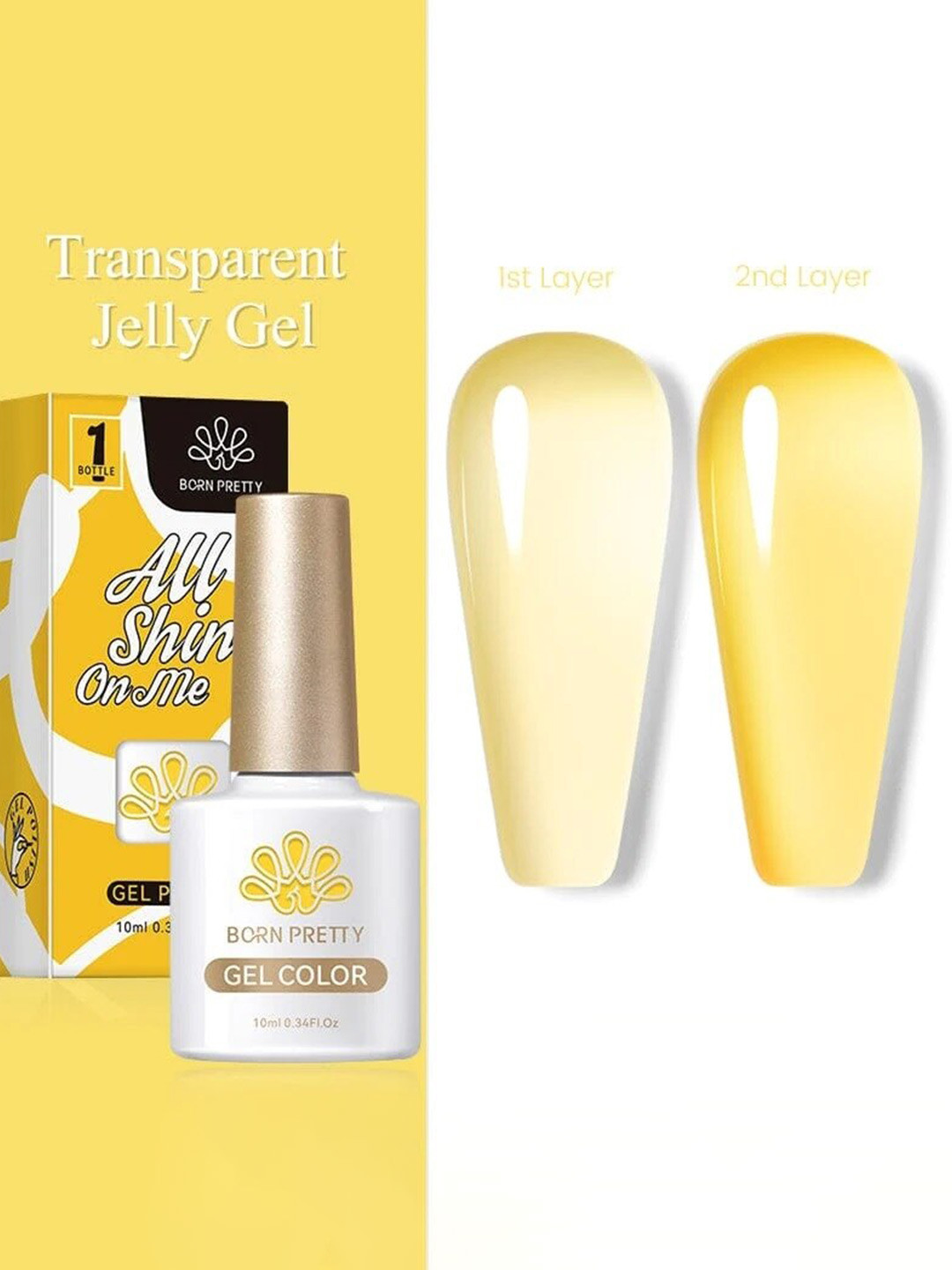 BORN PRETTY Jelly Nude Gel Nail Polish Nail Gel Soak Off Varnish -10ml- JN27