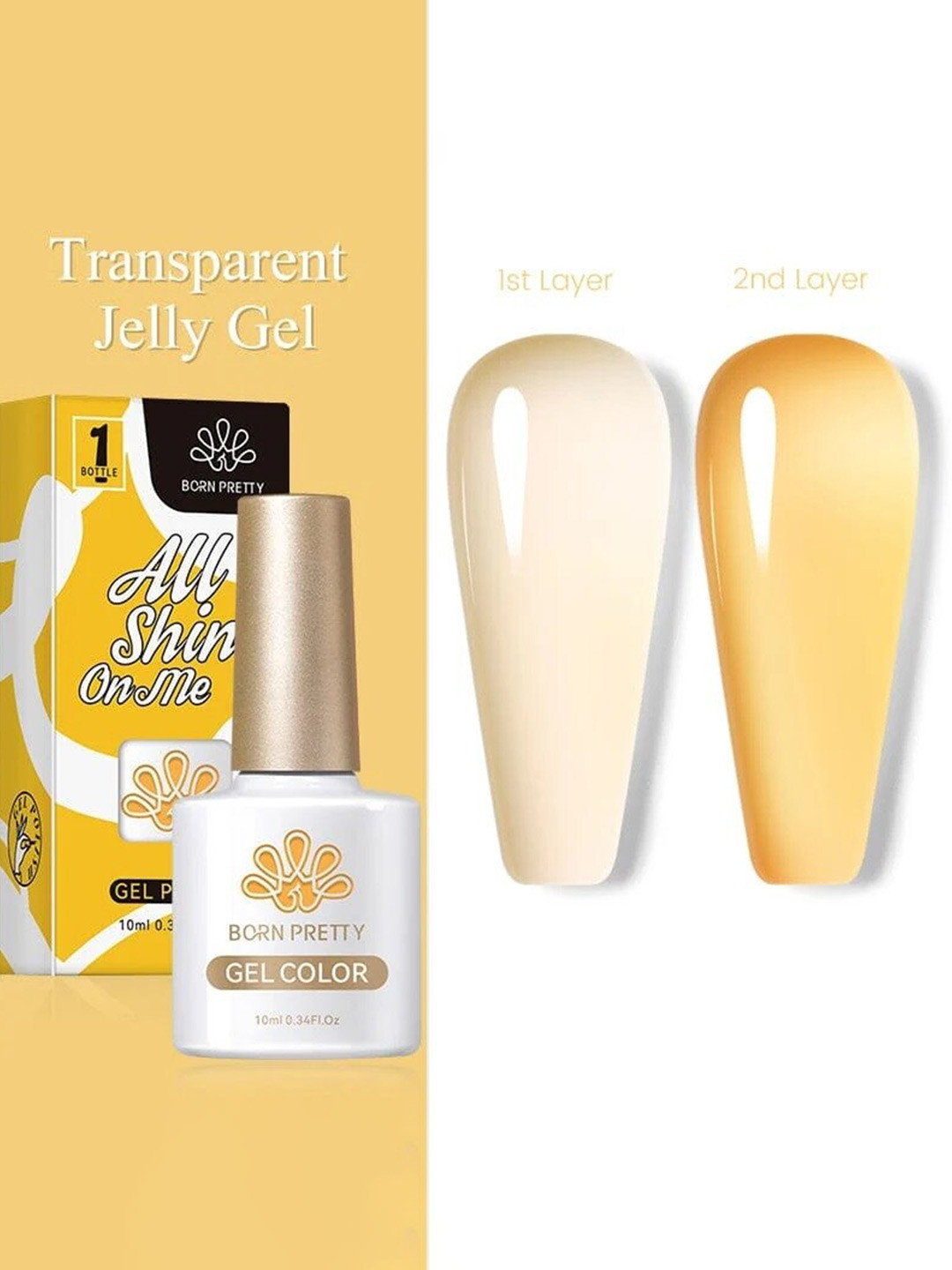 BORN PRETTY All Shine On Me Soak Off Gel Nail Polish - 10ml -  JN31