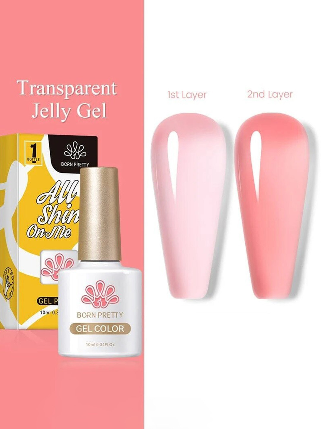 BORN PRETTY All Shine On Me Soak Off Gel Nail Polish - 10ml -  JN10