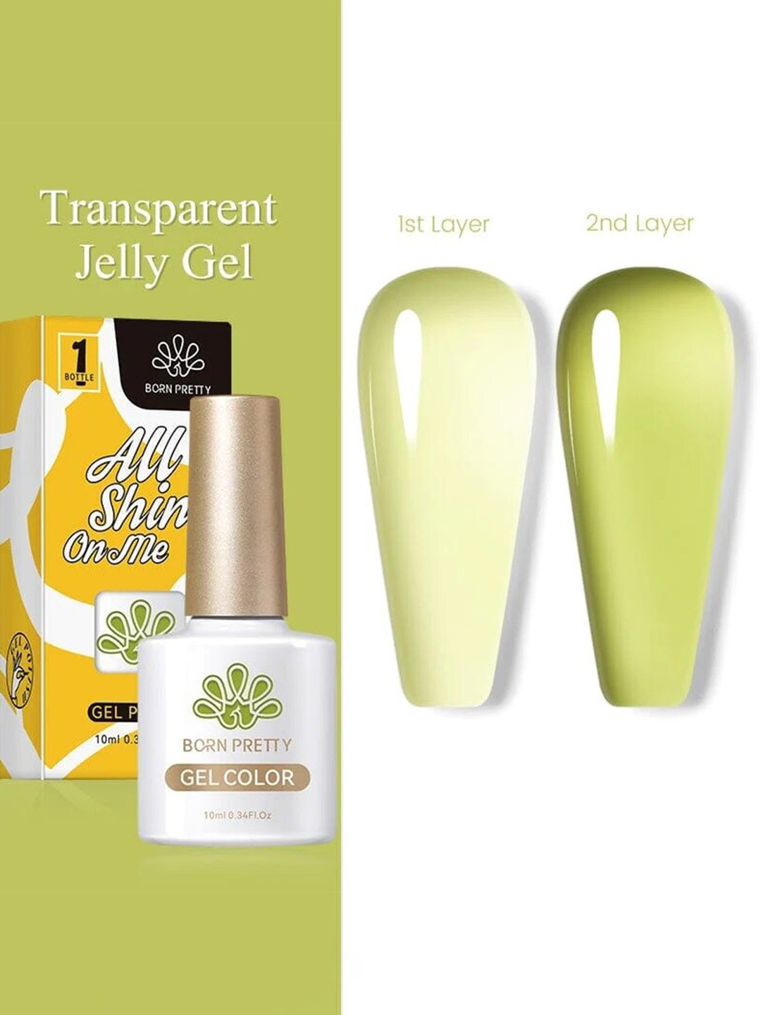 BORN PRETTY All Shine On Me Soak Off Gel Nail Polish - 10ml - JN28