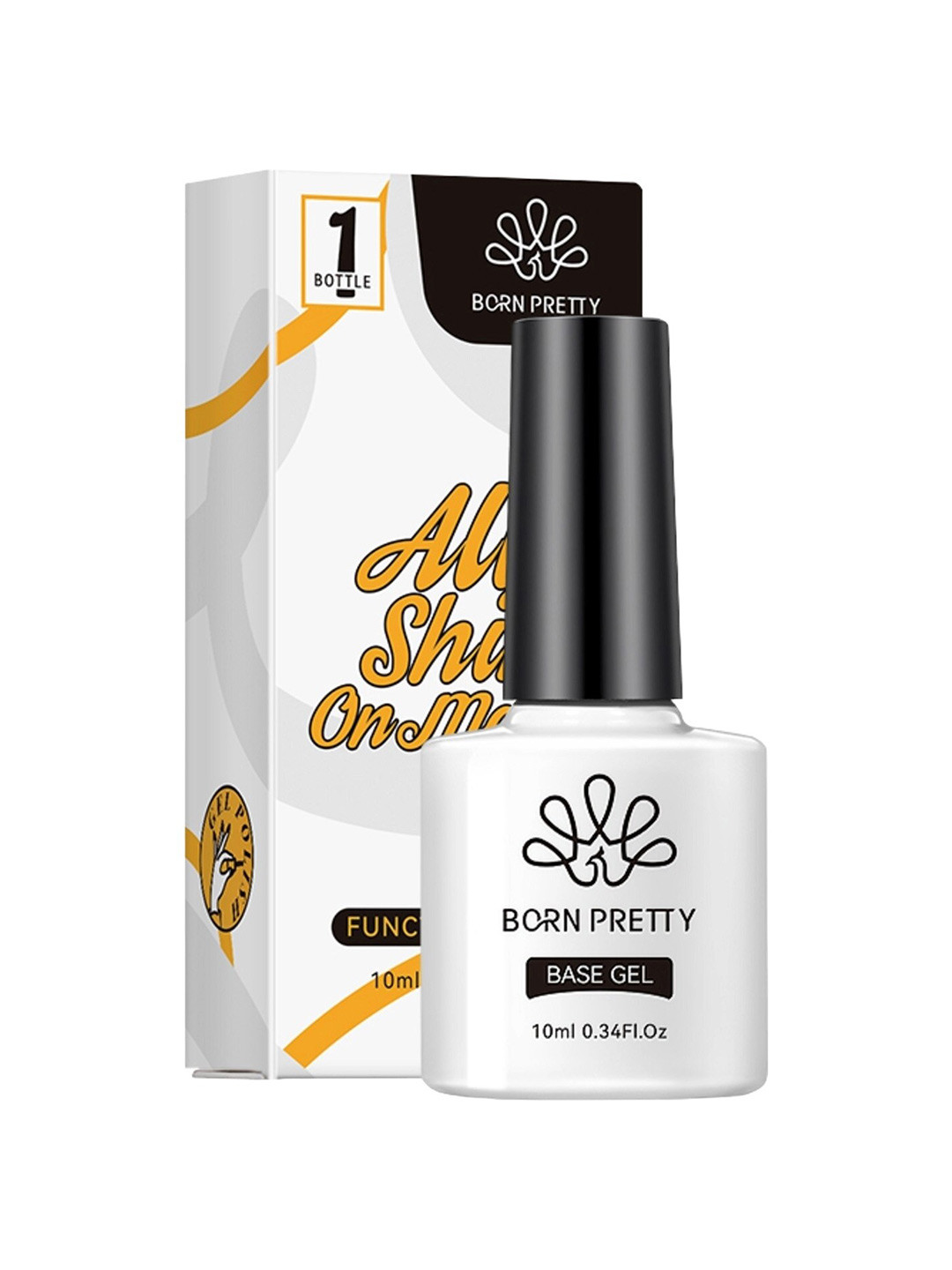 BORN PRETTY All Shine On Me Soak Off Varnish Peelable Base Gel Nail Polish 10ml - Clear