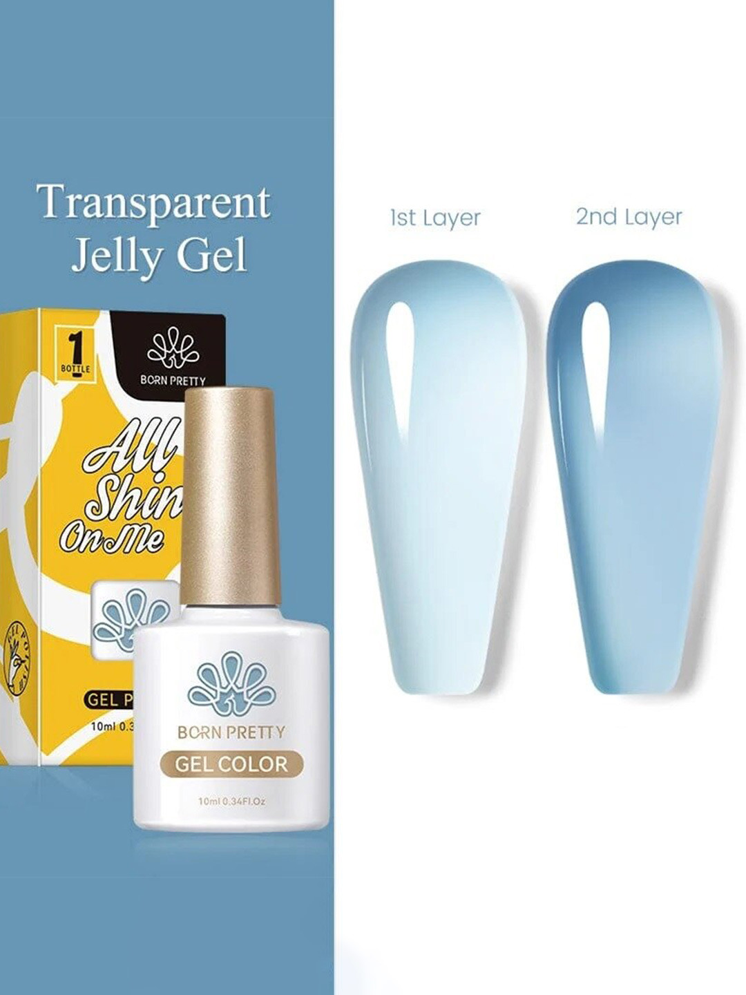 BORN PRETTY All Shine On Me Jelly Nude Soak Off Varnish Gel Nail Polish 10ml - JN36