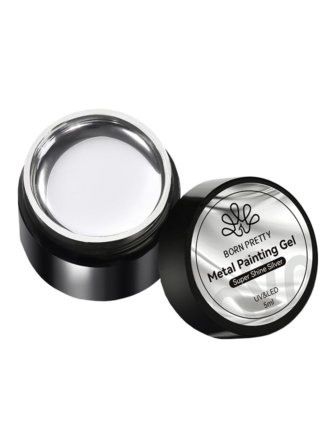 BORN PRETTY UV & LED Metal Painting Gel 5ml - Super Shine Silver
