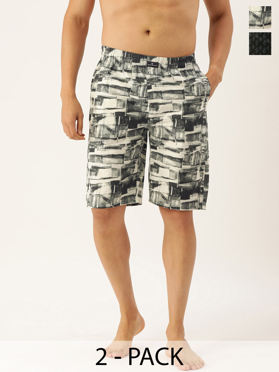 The Indian Garage Co Pack Of 2 Printed Pure Cotton Boxers 13466990-1-13647956