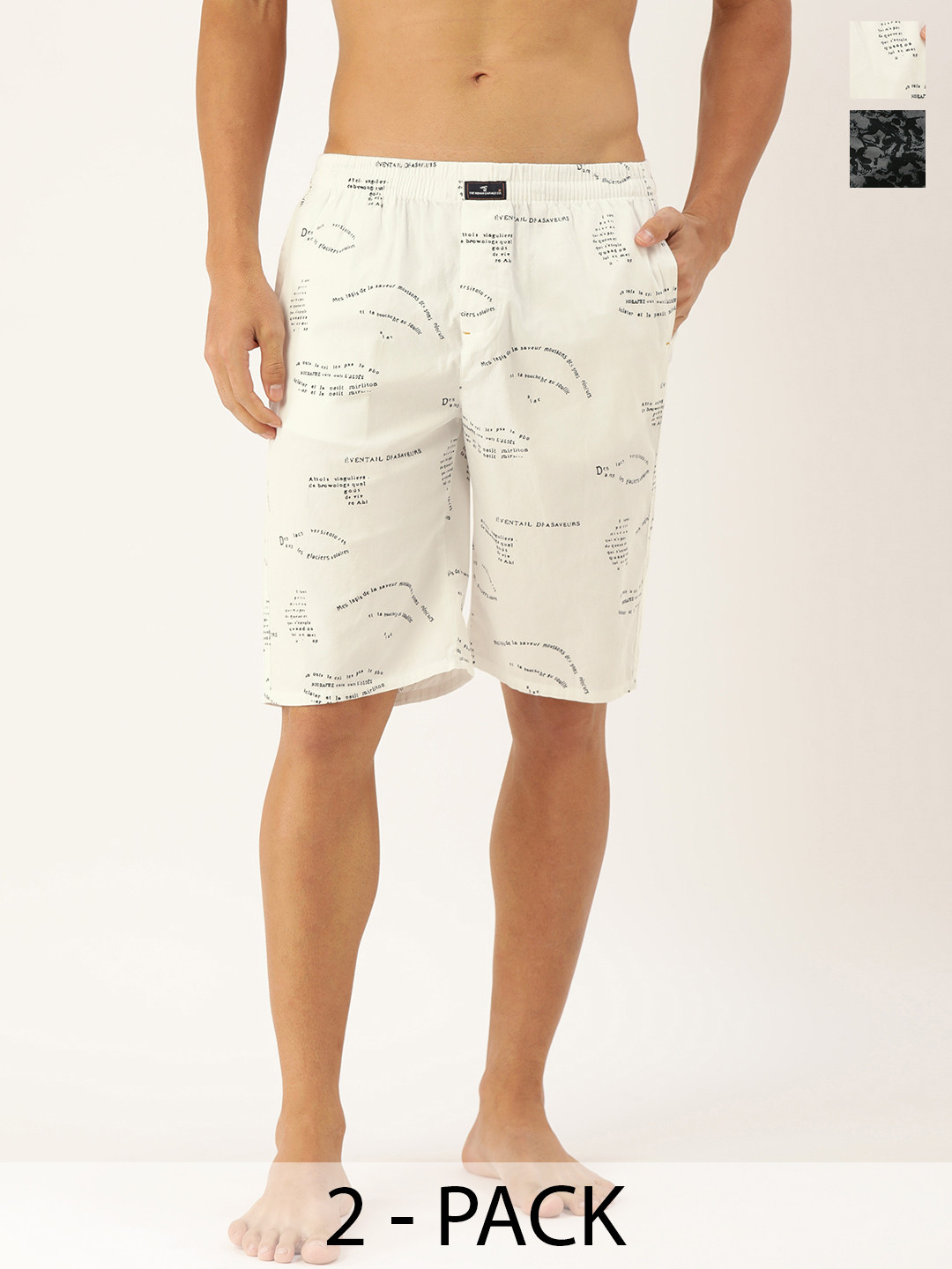 The Indian Garage Co Pack Of 2 Printed Pure Cotton Boxers 13466994-1-13647960