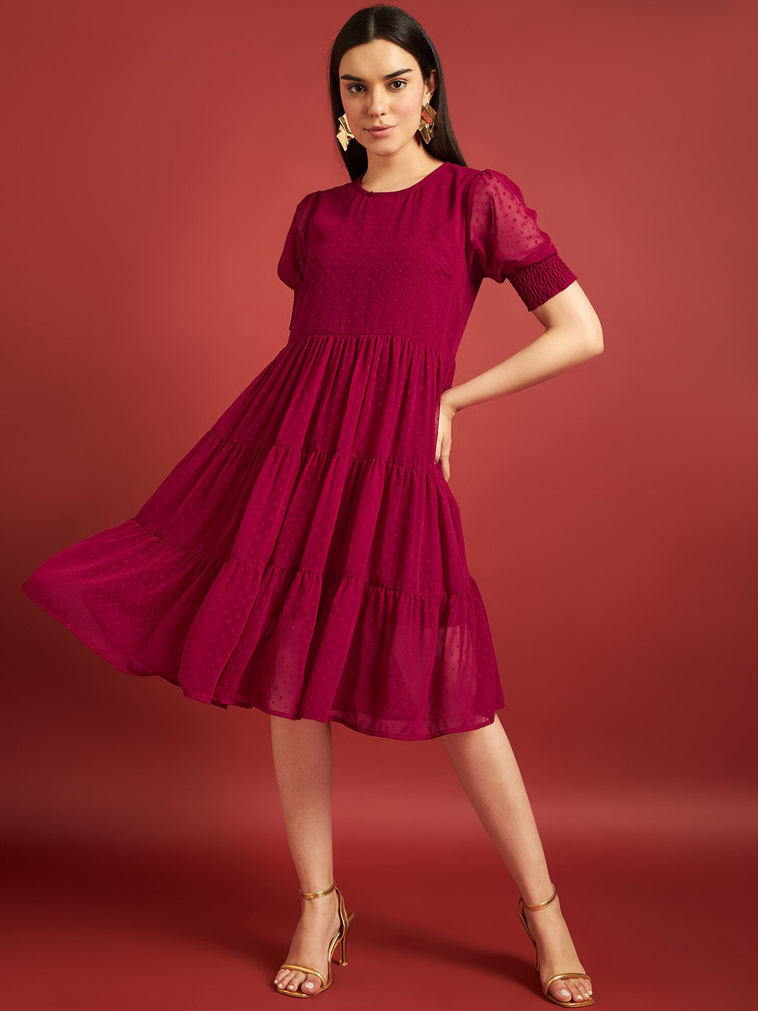 all about you Red Fit & Flare Dress