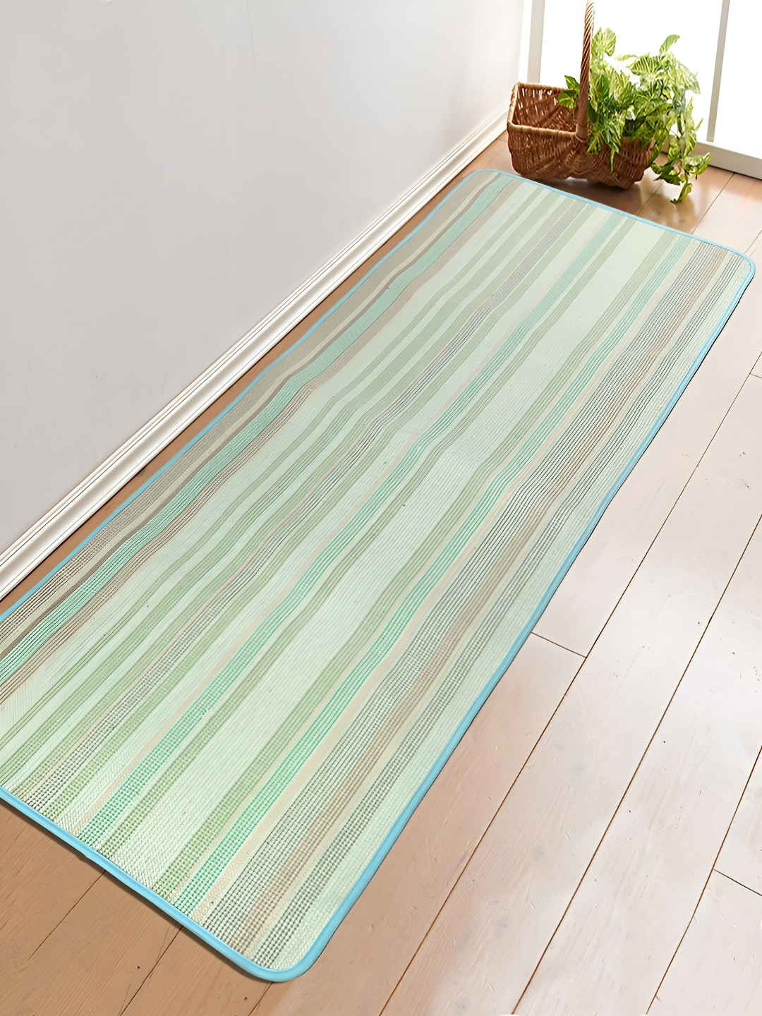 Saral Home Green Self Design Anti Slip Cotton Yoga Mat