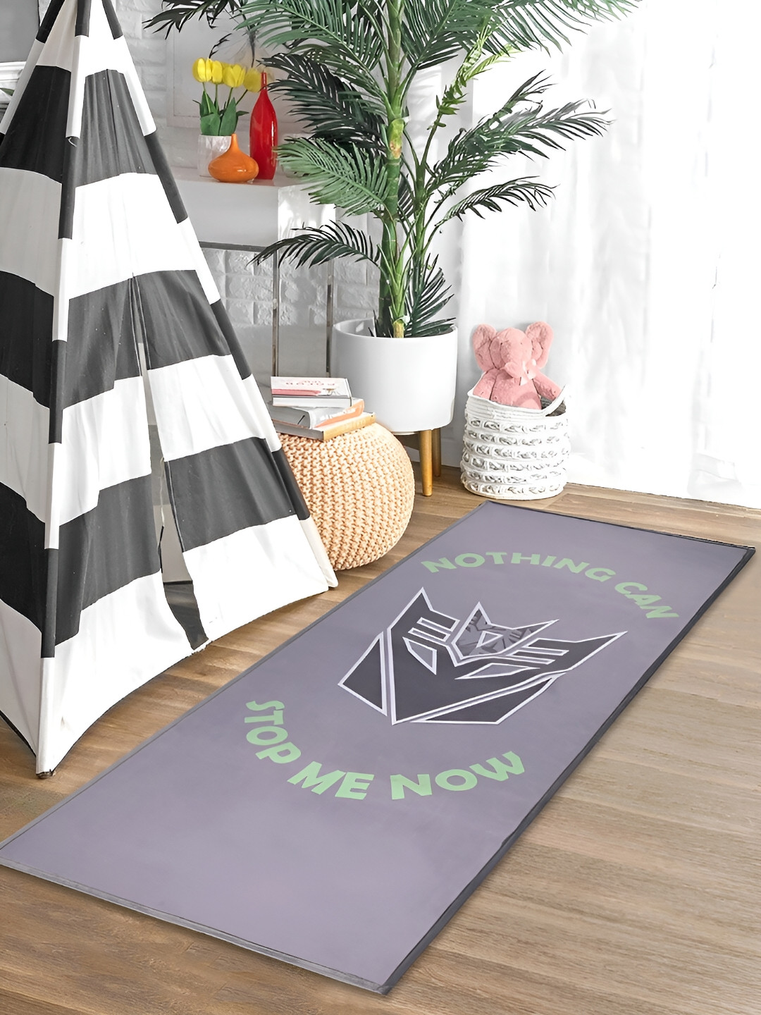 Saral Home Grey Printed Non Slip Yoga Mats