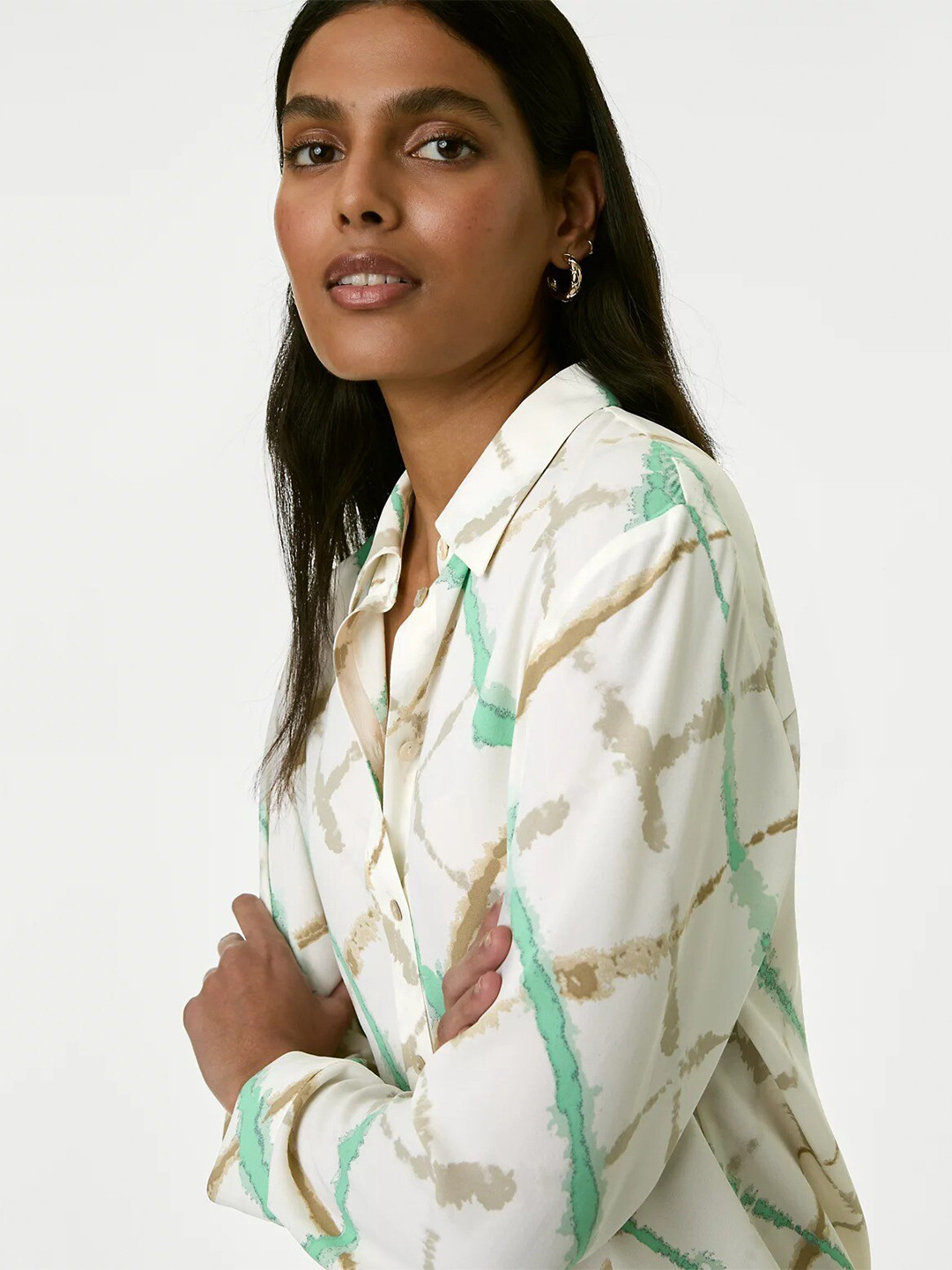 Marks & Spencer Printed Collared Blouse