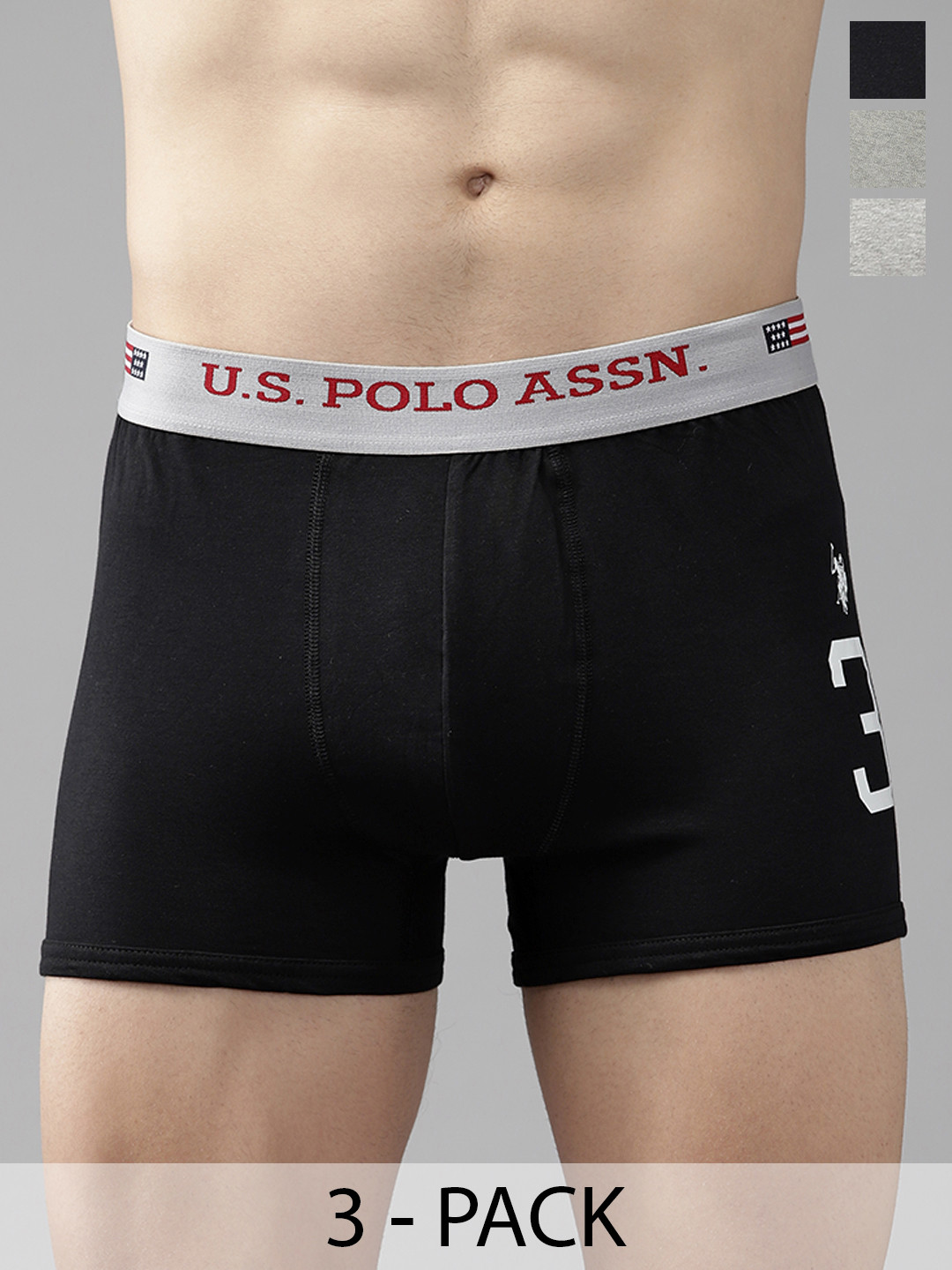 U.S. Polo Assn.Pack Of 3 Mid-Rise Trunk 20649930-1-15823122