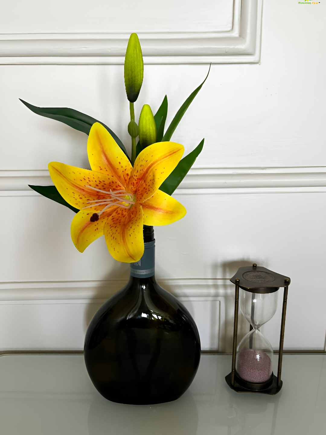 Blooming Floret Yellow & Green  Lily Artificial Flower