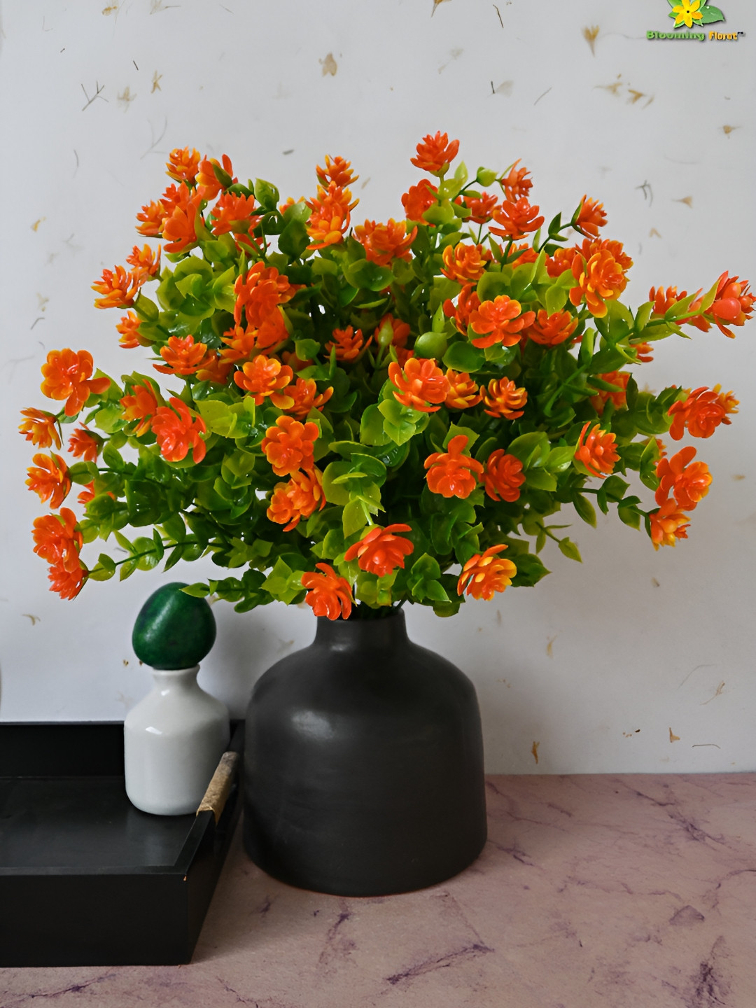 Blooming Floret Orange & Green Azaleas Artificial Flower