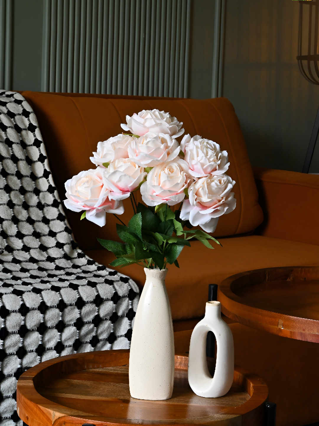 Blooming Floret Off White & Orange Artificial Flower