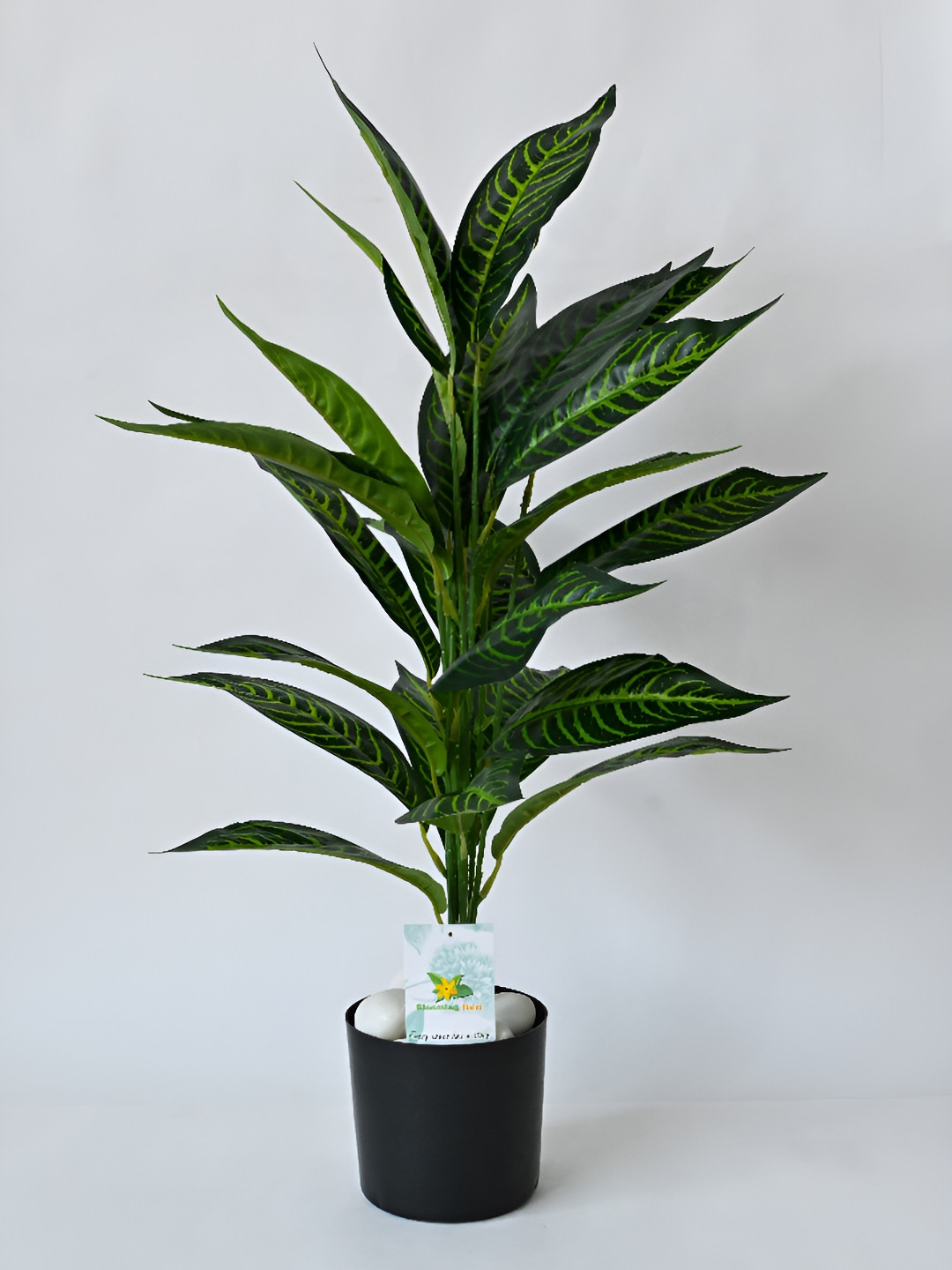 Blooming Floret Green Croton Artificial Plant With Pot