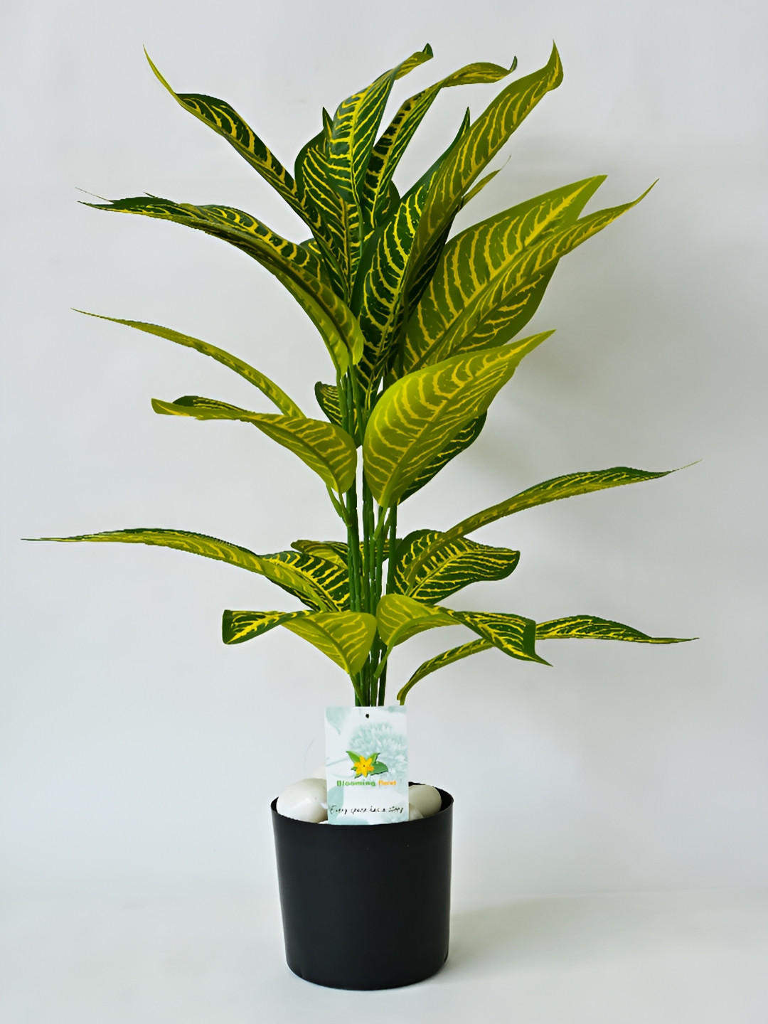 Blooming Floret Green & Yellow Artificial Plant With Pot