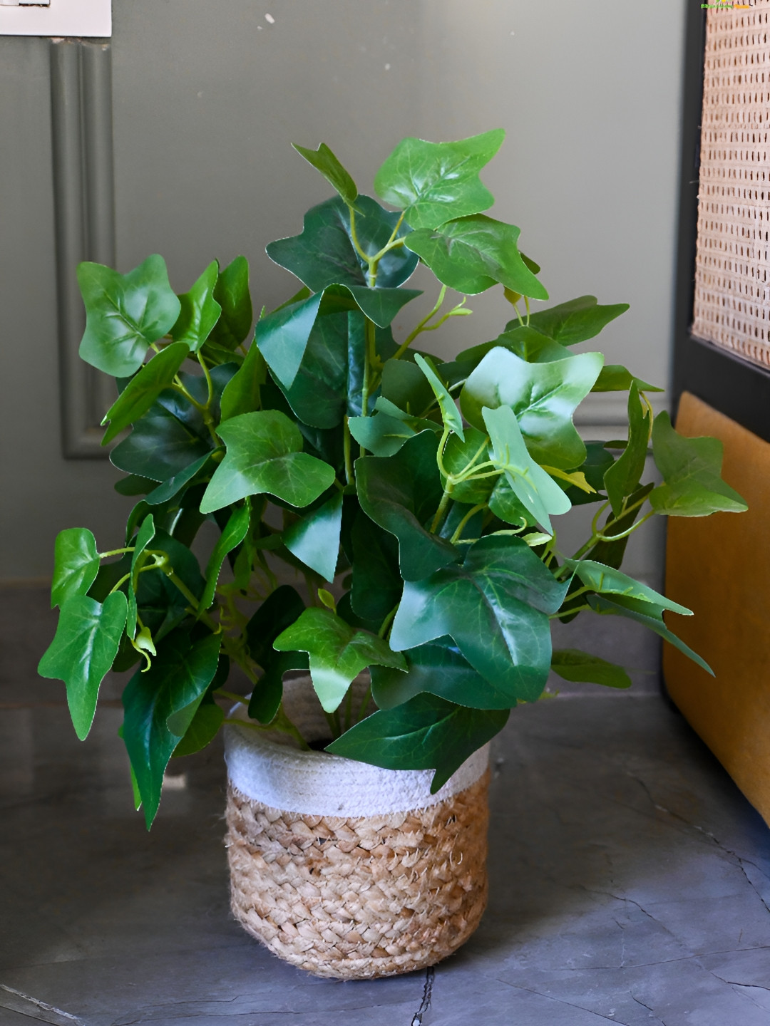 Blooming Floret Green Artificial Japanese Ivy Plant With Pot