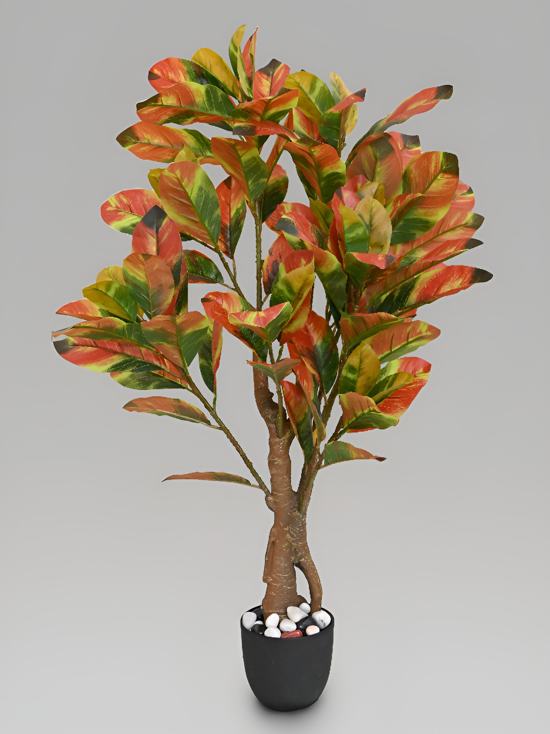 Blooming Floret Red & Green Artificial Plant With Pot