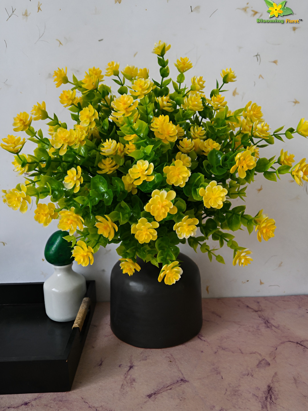 Blooming Floret Yellow & Green Alstroemeria Artificial Flower