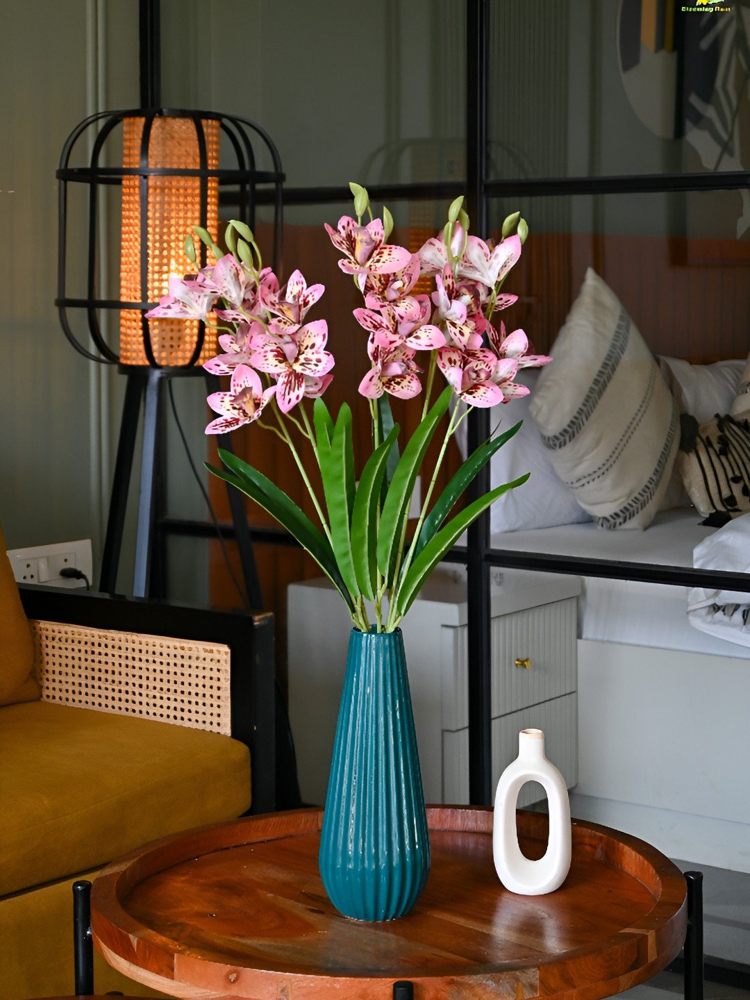 Blooming Floret Pink & Green Orchid Artificial Flower