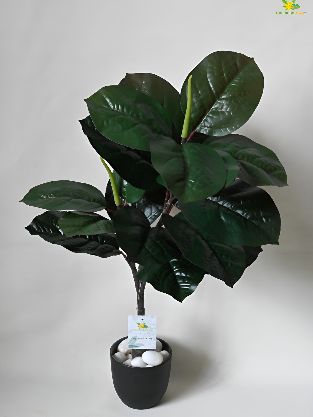 Blooming Floret Green Wax Artificial Plant With Pot