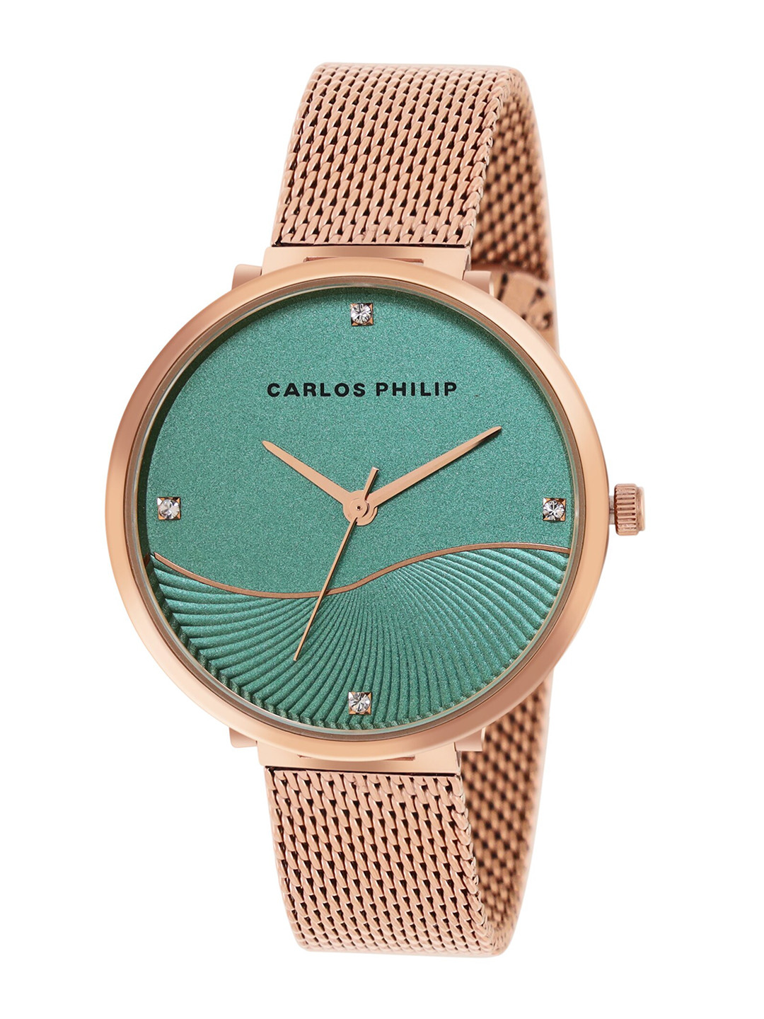 CARLOS PHILIP Women Round Dial Steel Bracelet Style Straps Analogue Watch E SS B01707-3