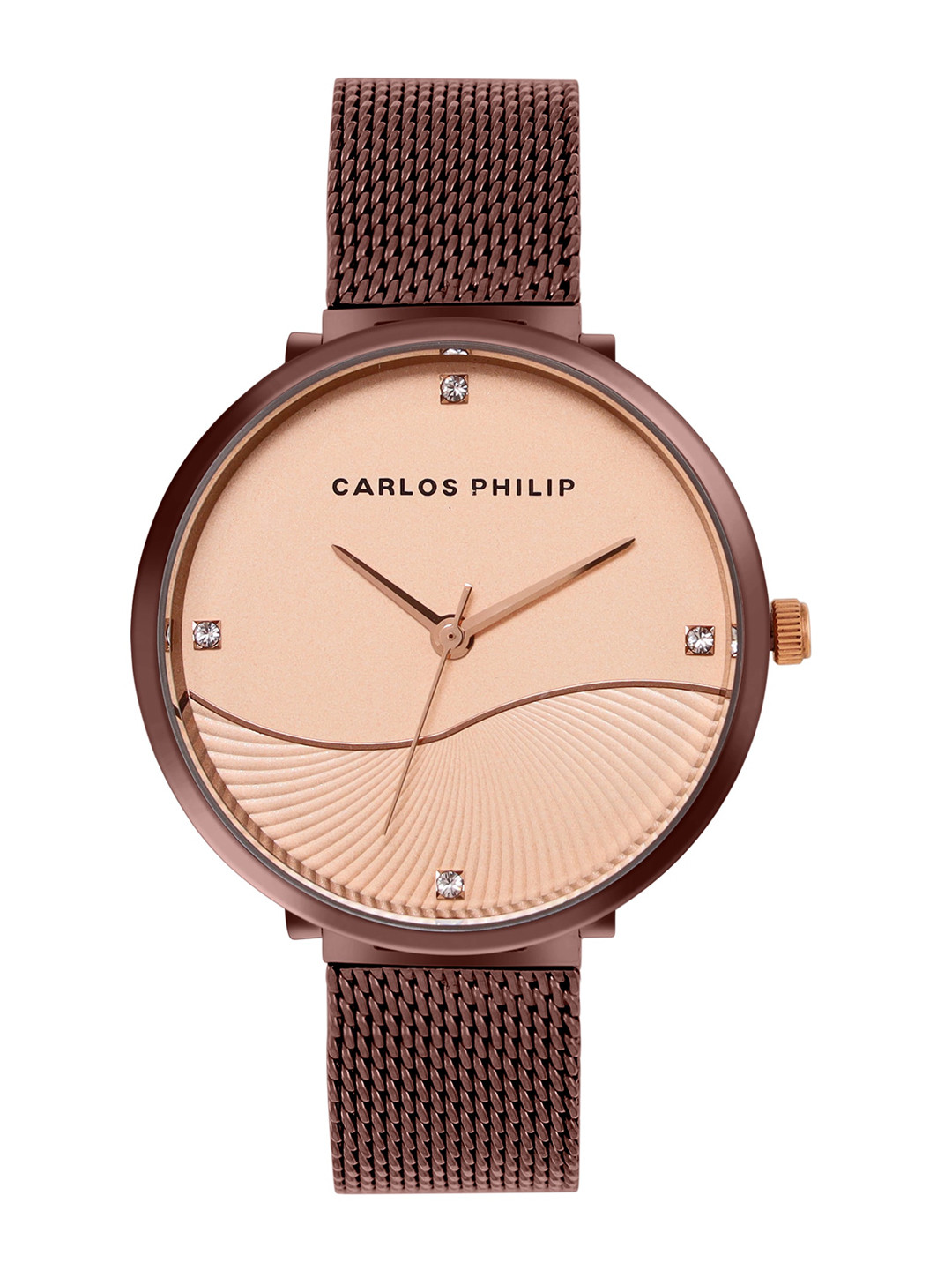 CARLOS PHILIP Women Round Dial Steel Bracelet Style Straps Analogue Watch E SS B01707-5
