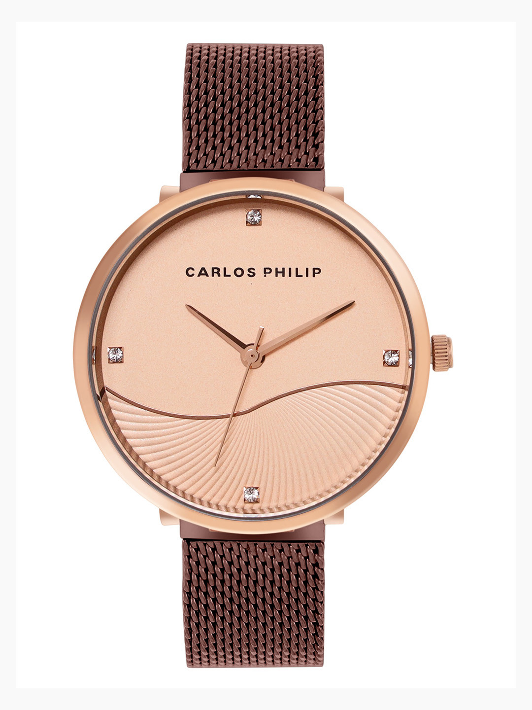 CARLOS PHILIP Women Round Dial Steel Bracelet Style Straps Analogue Watch E SS B01707-6