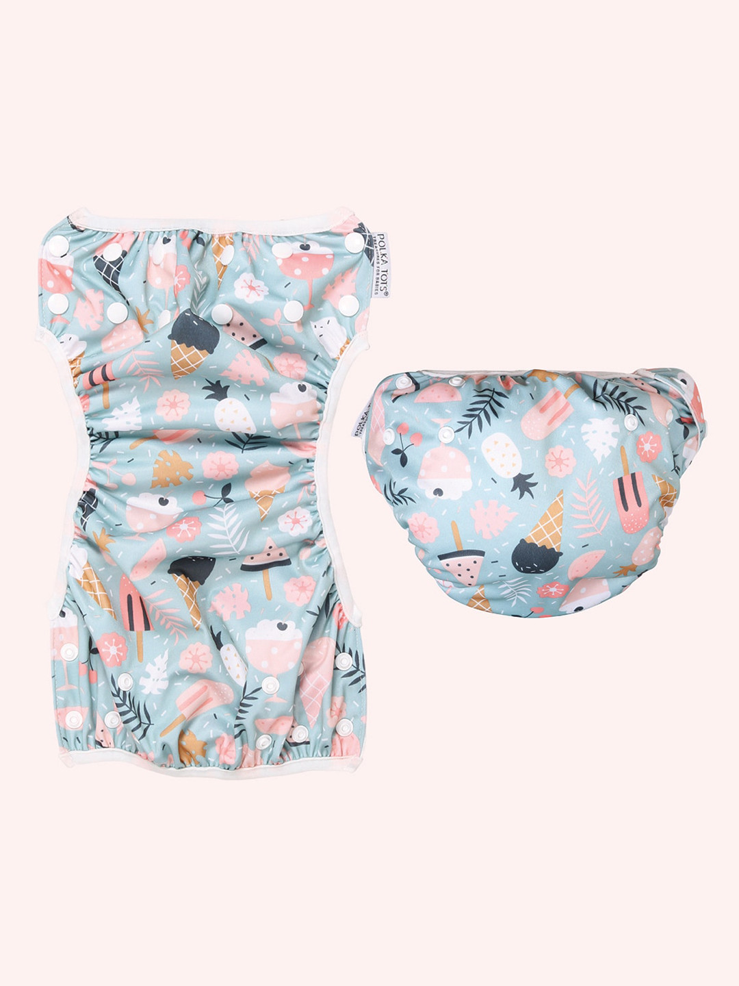 Polka Tots Reusable & Washable Candy Print Baby Swim Diaper