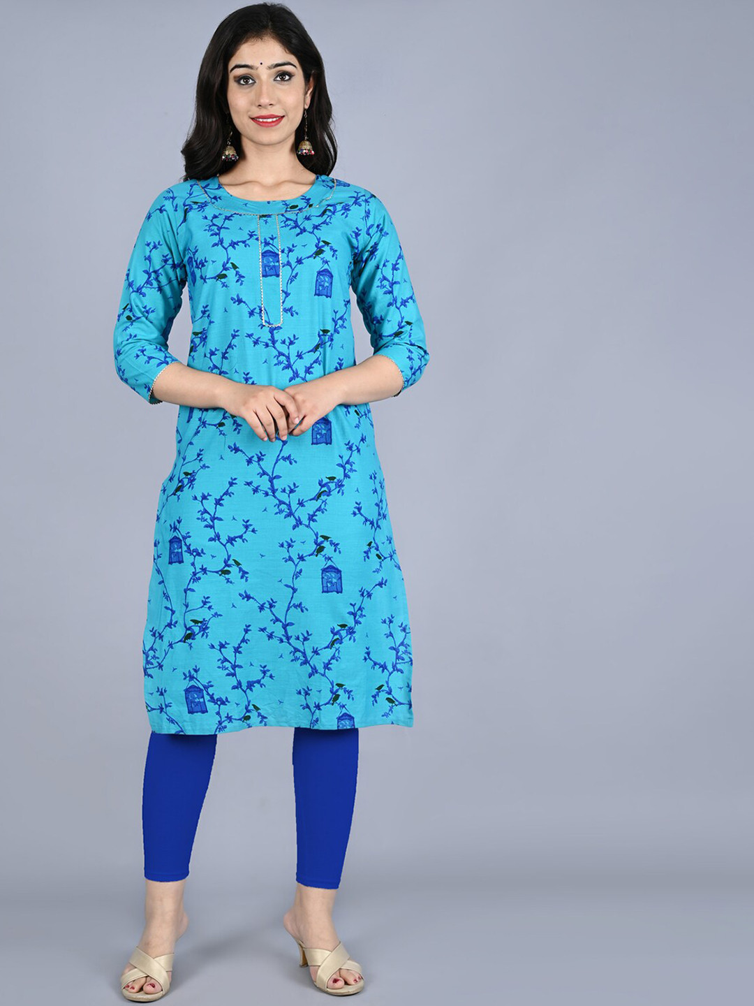 Bachuu Round Neck Floral Printed Kurta