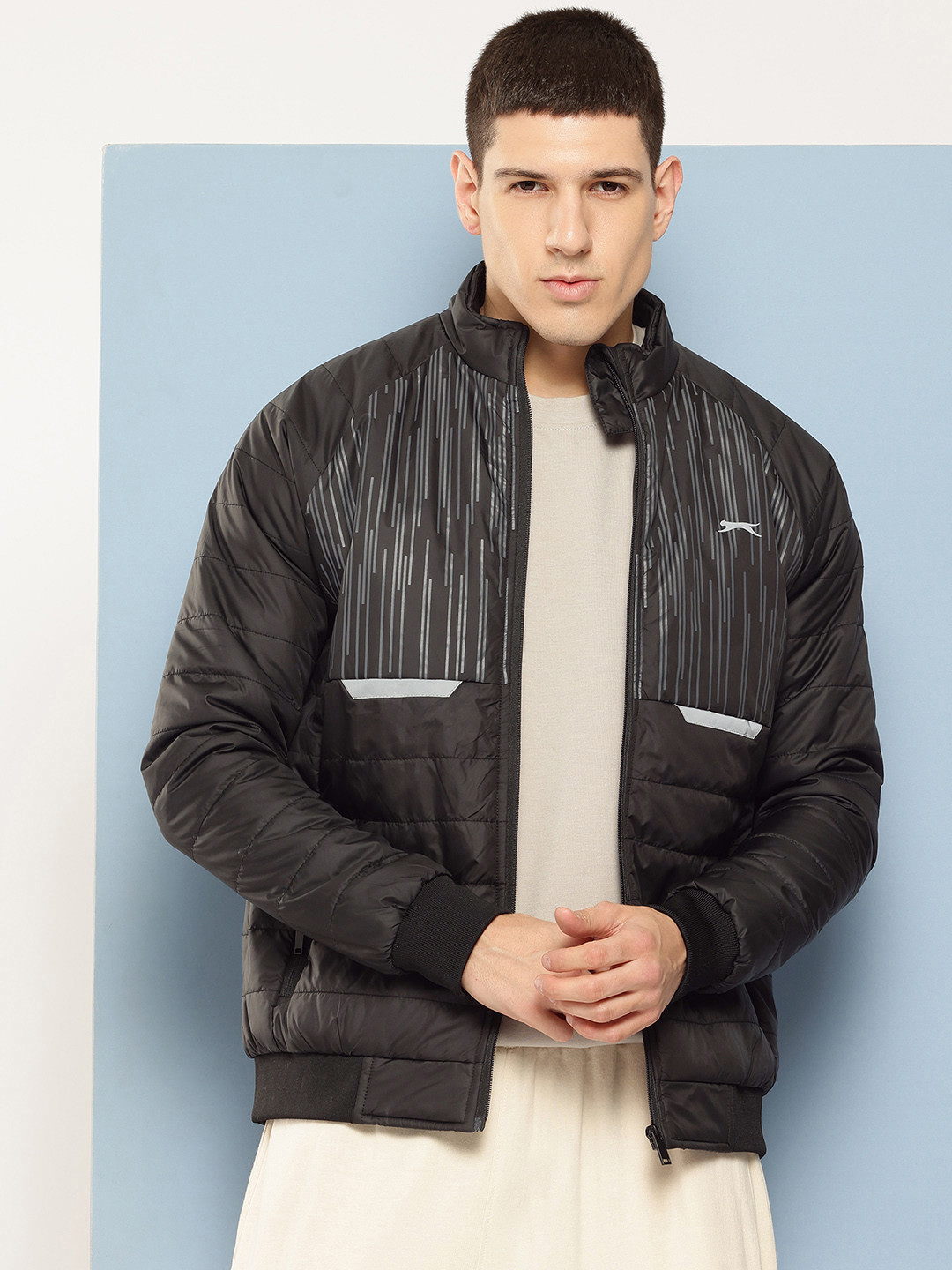 Slazenger Mock Collar Padded Jacket
