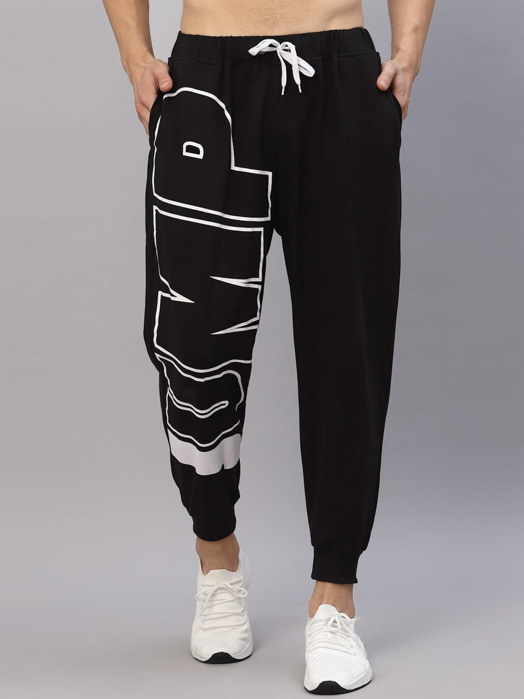 Rigo Men Typography Printed Mid Rise Joggers