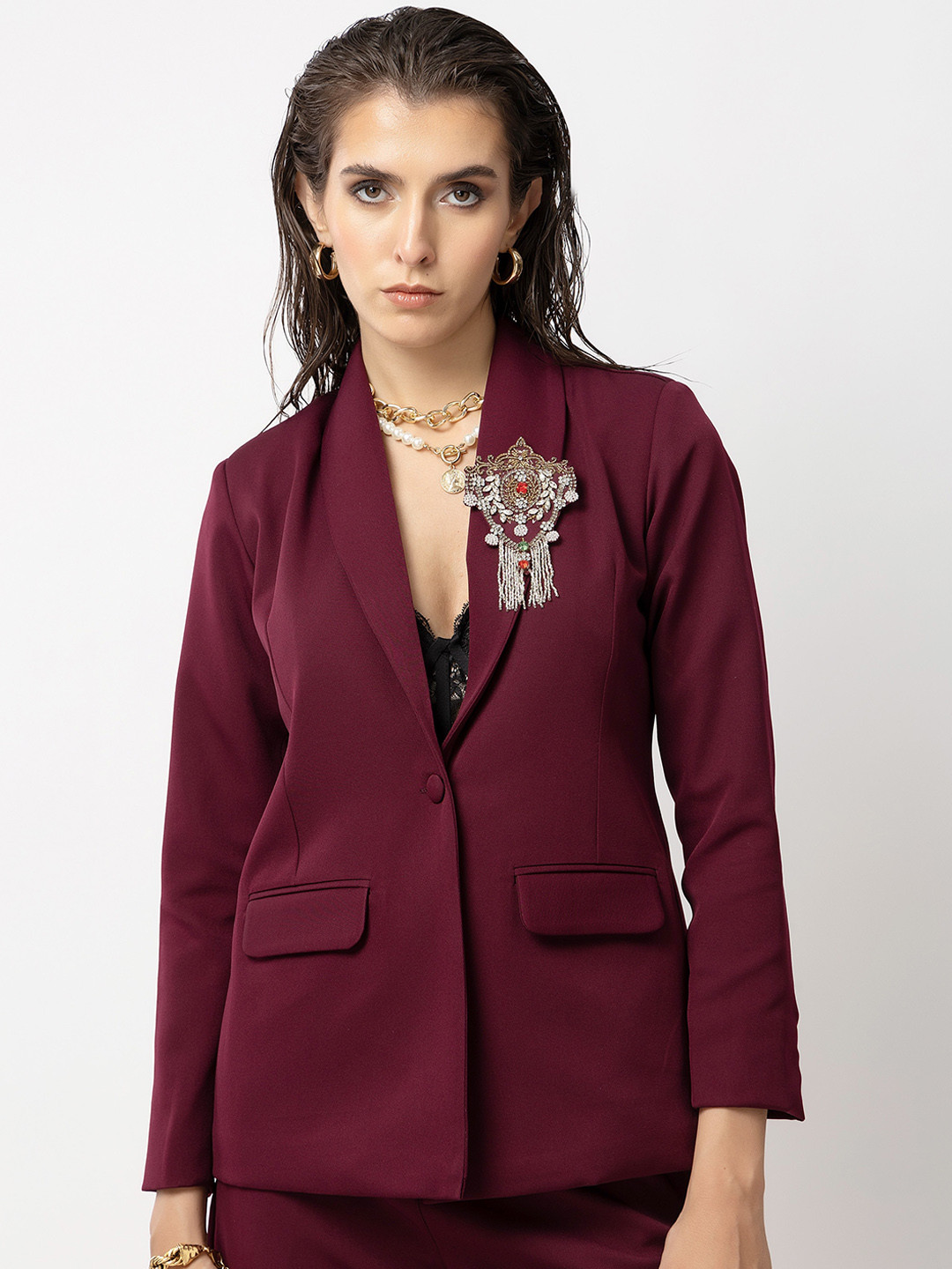 Diwaah Self-Design Single-Breasted Blazer