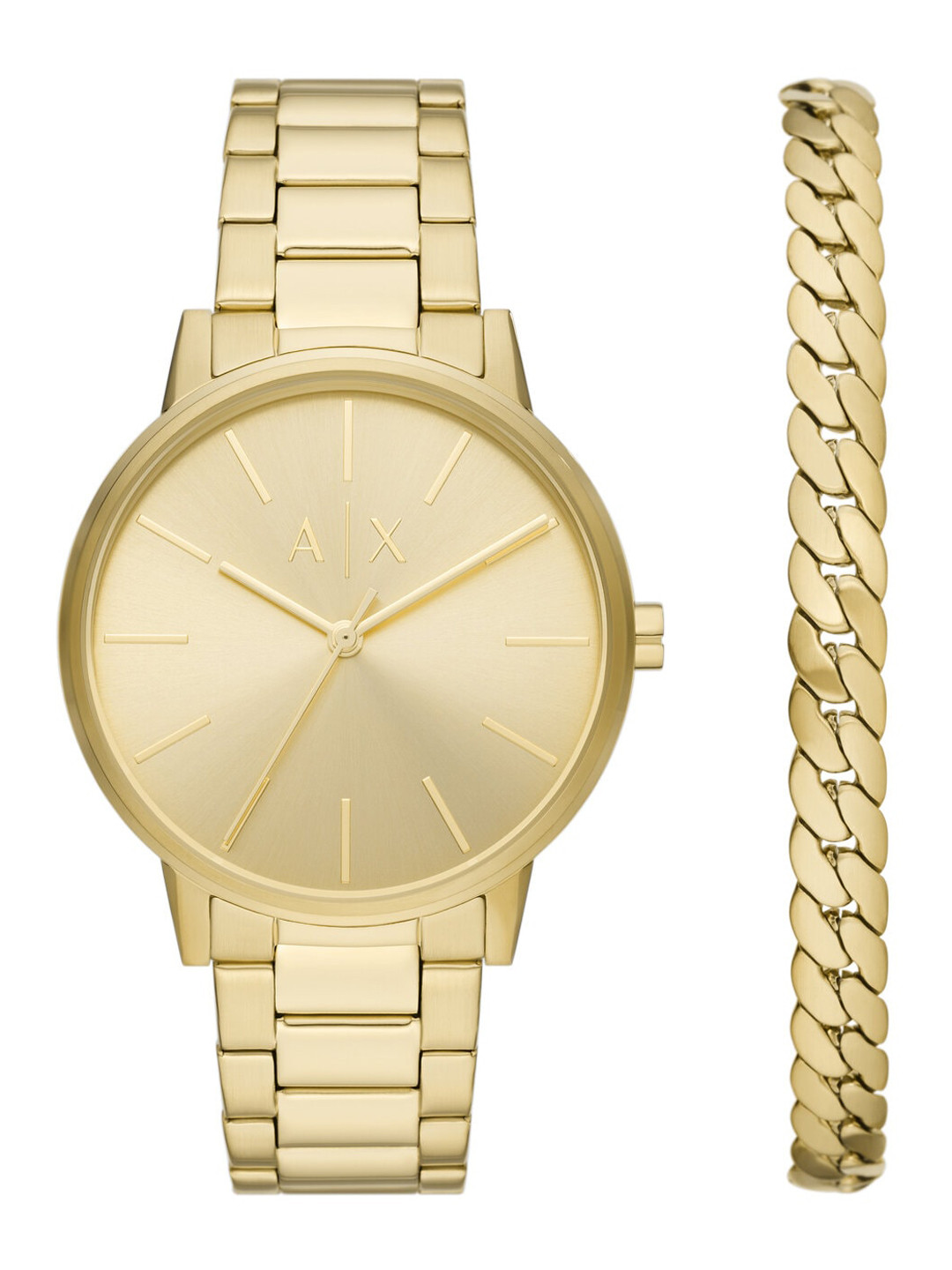 Armani Exchange Men Dial & Stainless Steel Bracelet Style Straps Analogue Watch AX7144SET