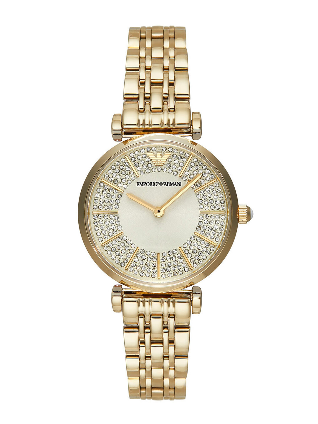 Emporio Armani Women Embellished Dial & Stainless Steel Analogue Watch AR11608