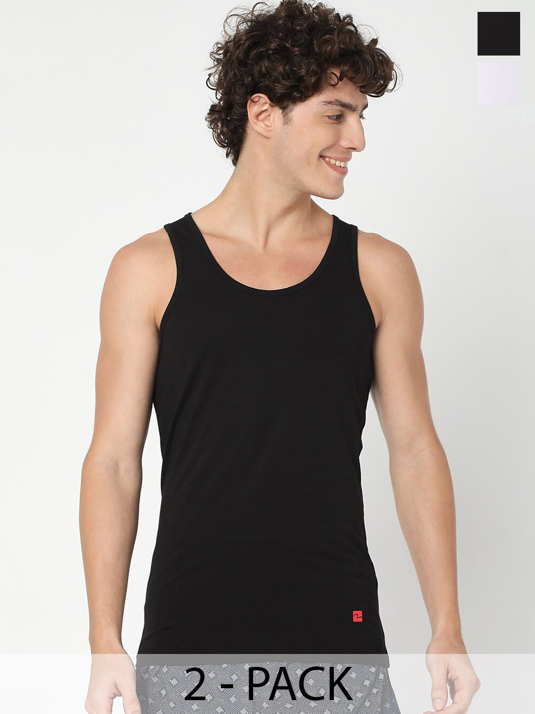UnderJeans by Spykar Pack Of 2 Sleeveless Innerwear Vests