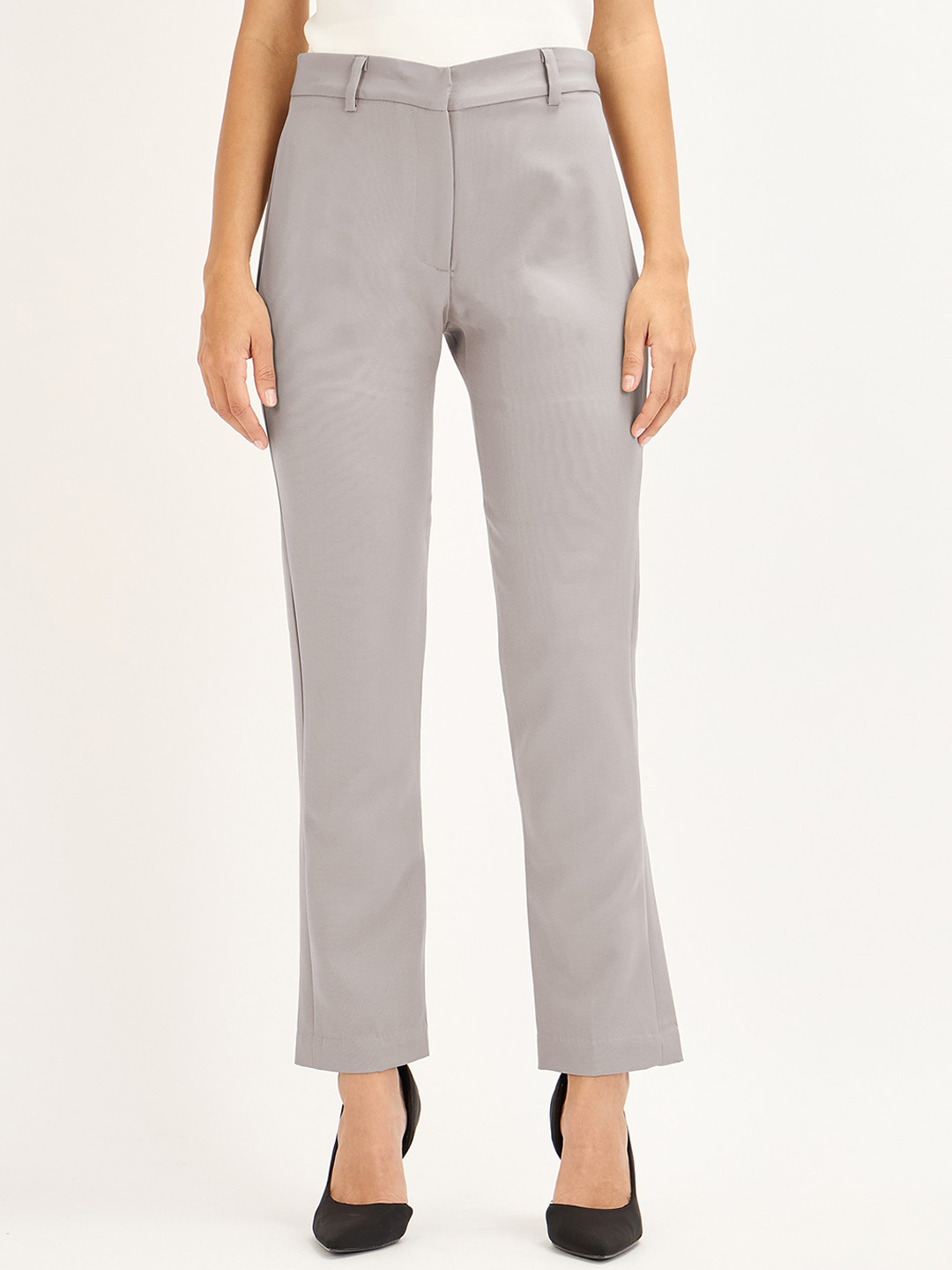 SALT ATTIRE Women Mid Rise Slim Fit Trouser