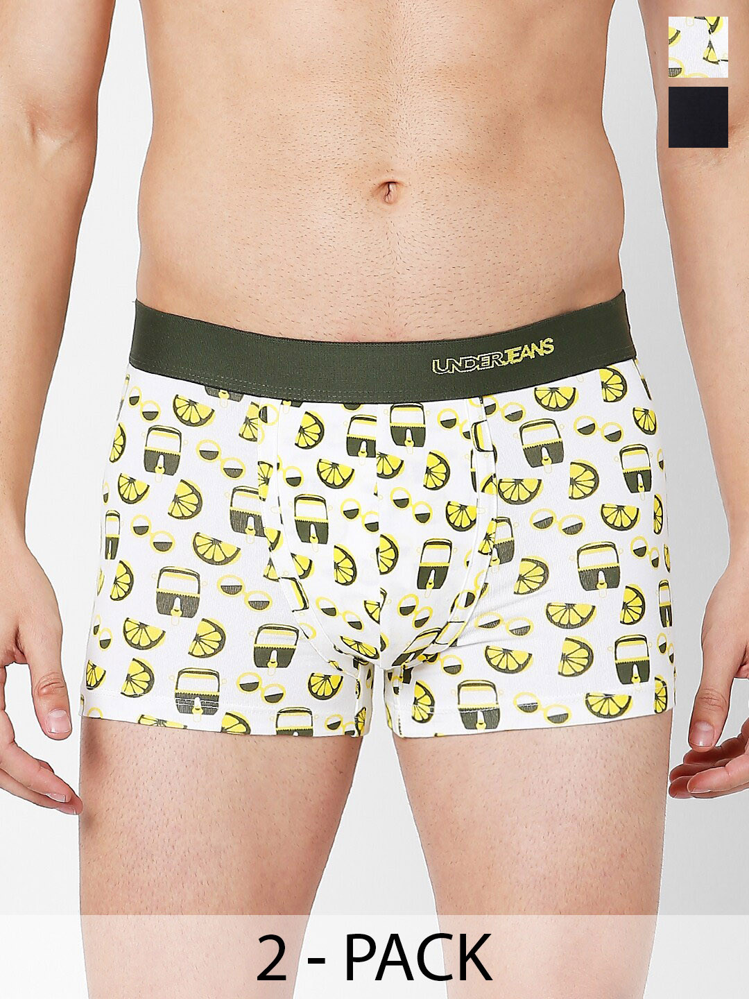 UnderJeans by Spykar Pack Of 2 Mid Rise Trunks 17858806-1-18592486-1