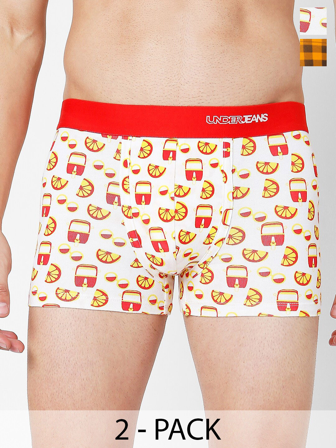 UnderJeans by Spykar Pack Of 2 Mid Rise Trunks 17858808-1-18592490-1