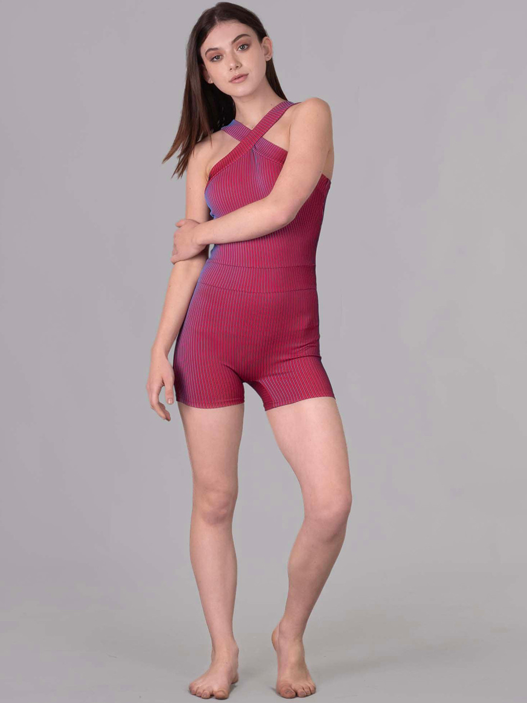 Keepfit Ribbed Criss-Cross Strap Legsuit