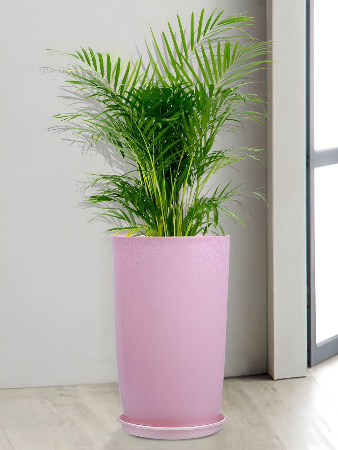 Kuber Industries Marble Emerald Pink Lightweight Planter with Tray