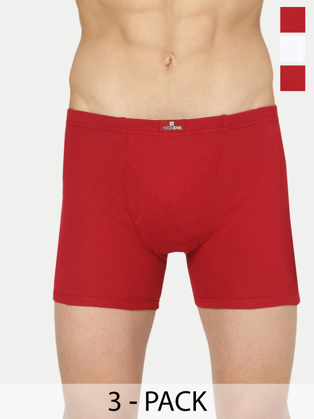 UnderJeans by Spykar Pack Of 3 Outer Elastic Trunk 16864166-1-16864094-1