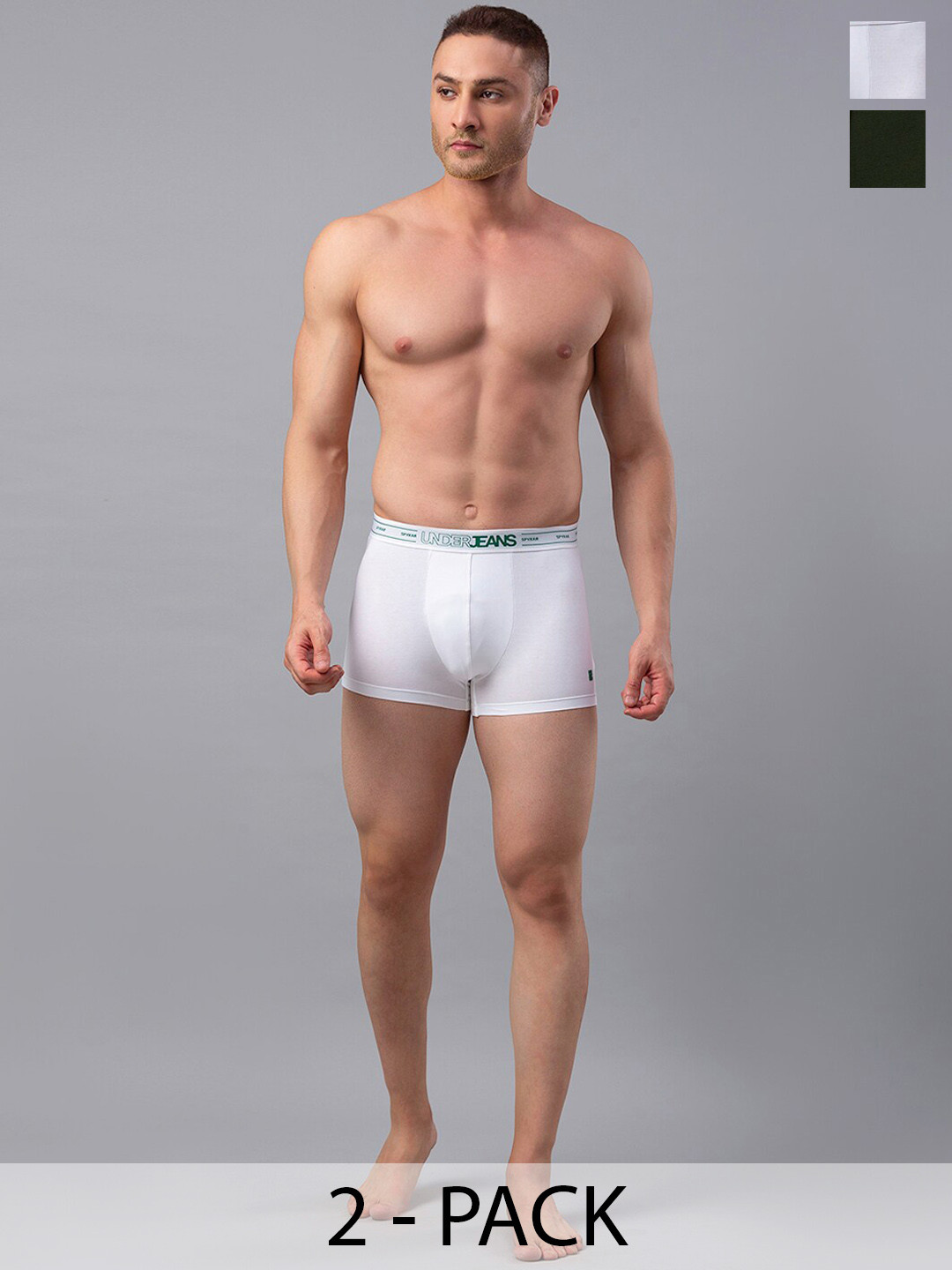 UnderJeans by Spykar Pack Of 2 Outer Elastic Trunk 16864140-1-16864120-1