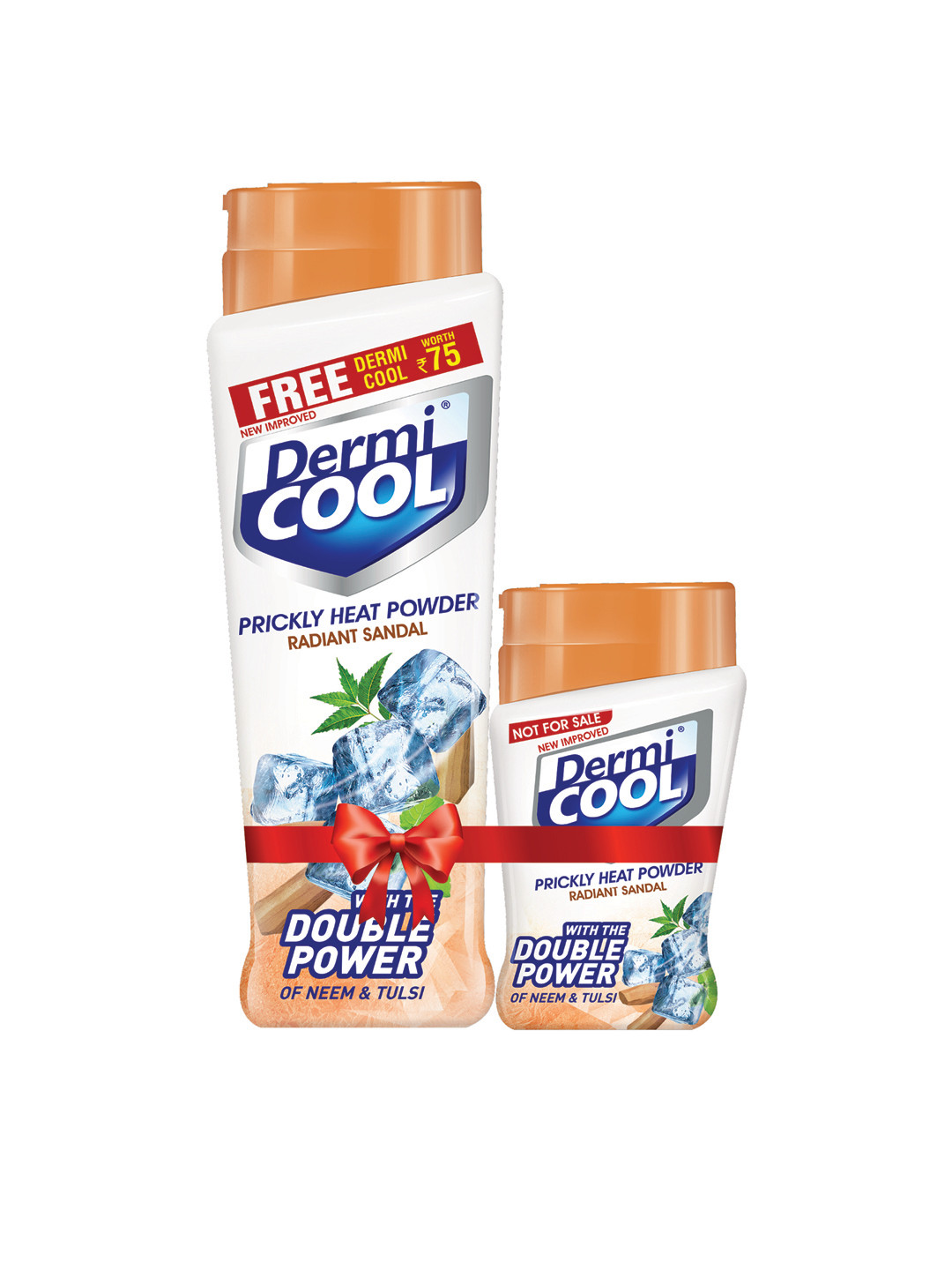 DermiCOOL Set of 2 Prickly Heat Powder - Radiant Sandal 150 g + Sandal 60 g